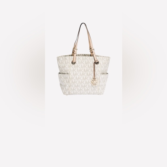 Michael kors white signature coated canvas and leather jet set tote - Picture 9 of 15